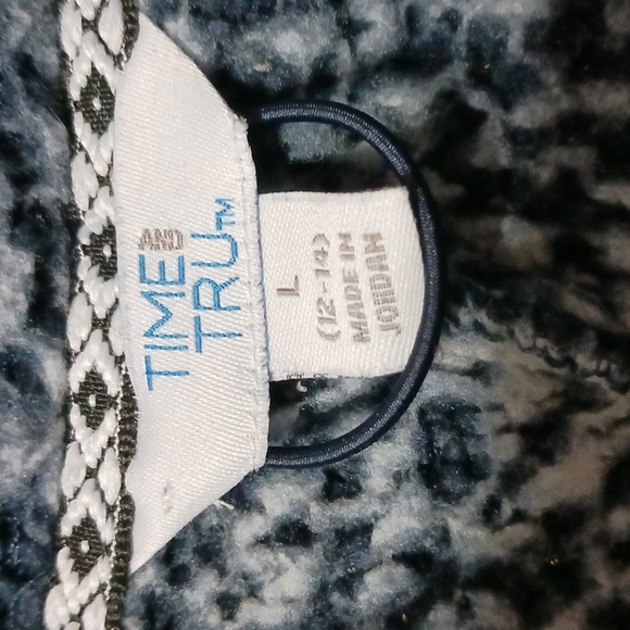 Time and Tru Sweaters Time Tru Rn 52469 Blue Cove Oatmeal Heather